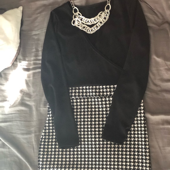 Womens Sexy Deep V-Neck Midi Bodycon Long Sleeve - Picture 5 of 5